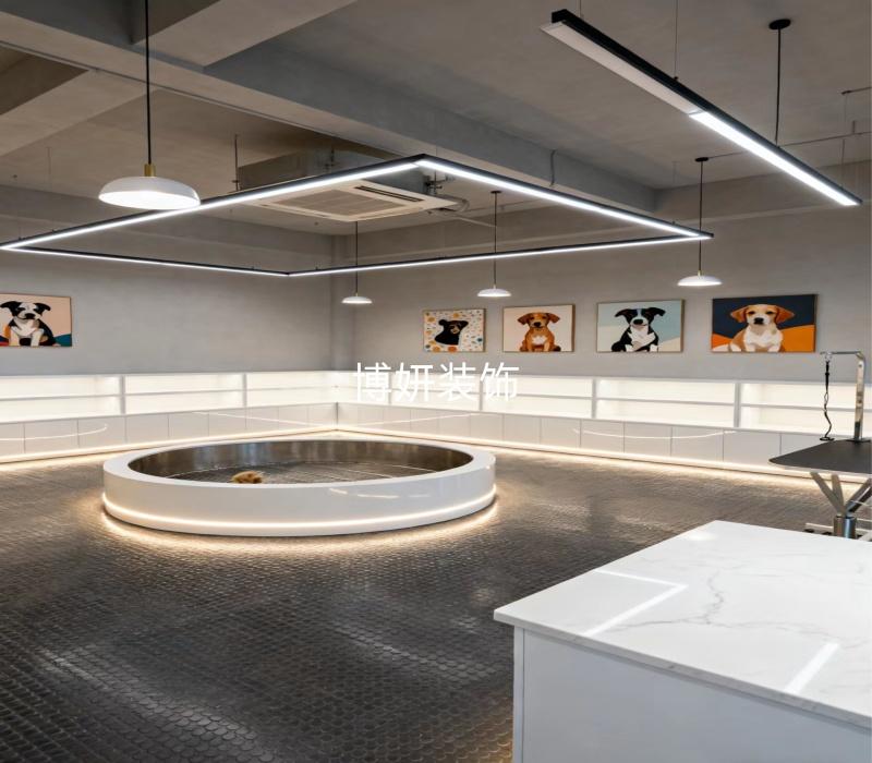 合肥現(xiàn)代寵物店裝修設(shè)計(jì) | 線性光與極簡(jiǎn)美學(xué)的養(yǎng)寵理想國(guó)